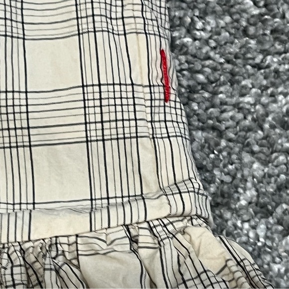 Casey Casey YUKI Dress in Natural Check Size Medium Cream Oversized Prairie - Picture 12 of 14